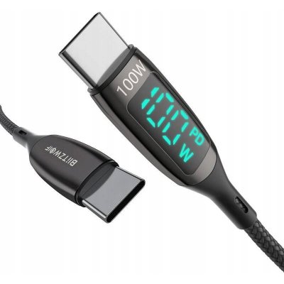 Blitzwolf BW-TC23 USB-C na USB-C 100W, 1,8m, černý – Zboží Mobilmania