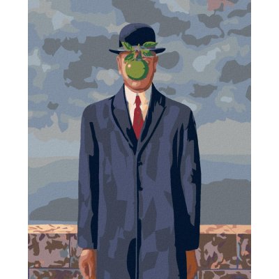 Diamondi Diamantové malování SYN ČLOVĚKA RENÉ MAGRITTE 40 x 50 cm vypnuté plátno na rám