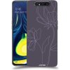 Pouzdro a kryt na mobilní telefon Samsung Pouzdro ACOVER Samsung Galaxy A80 A805F s motivem Line Flower II