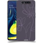 Pouzdro ACOVER Samsung Galaxy A80 A805F s motivem Line Flower II – Zboží Mobilmania