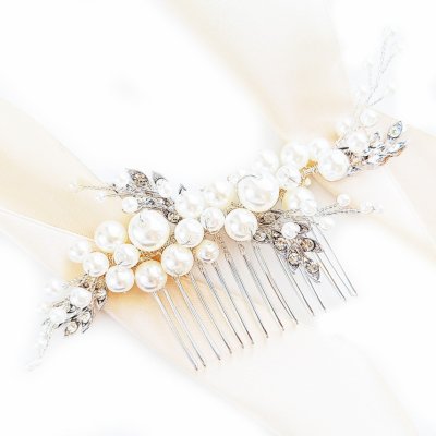 Jemný svatební hřebík s perlami a lístky – Hledejceny.cz