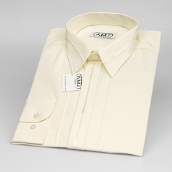 AMJ pánská svatební košile dlouhý rukáv ozdobné prvky JDA016SVAT smetanová