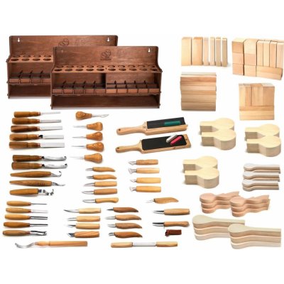 BeaverCraft řezbářská sada Extended Wood Carving Set of Tools and Accessories pro leváky – Zboží Mobilmania