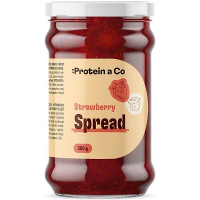ProteinaCo Jahodová pomazánka bez přidaného cukru 300 g – Sleviste.cz