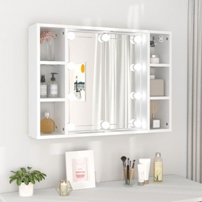 zahrada-XL Zrcadlová skříňka s LED bílá 76 x 15 x 55 cm – Zboží Mobilmania