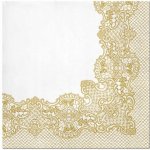 Papírové ubrousky Paw 33x33 cm, zlaté, 20 kusů – Zboží Mobilmania