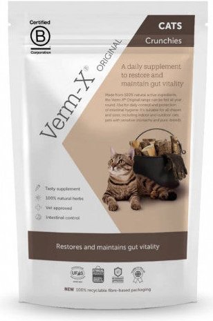 Verm-X VERM X pamlsek a přírodní prostředek podpory bezchemického odčervení kočky 60 g