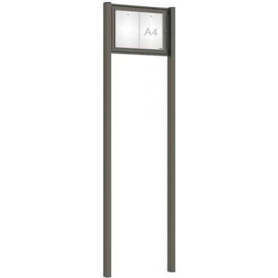 PROCITY Venkovní elegantní vitrína Tradition, 2 x A4, včetně sloupků, šedá PRO – Zboží Živě