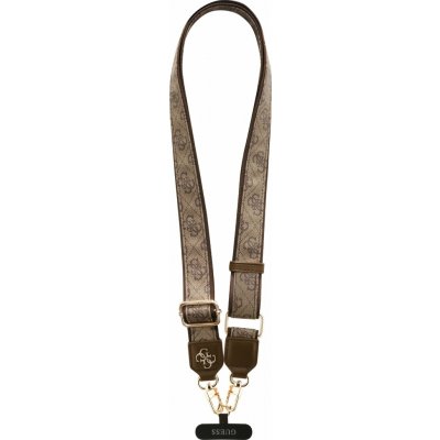Guess Crossbody Popruh PU 4G Metal Logo Brown – Sleviste.cz
