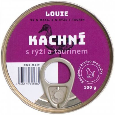 Louie pro kočky kachní s rýží a taurin 100 g – Zboží Mobilmania