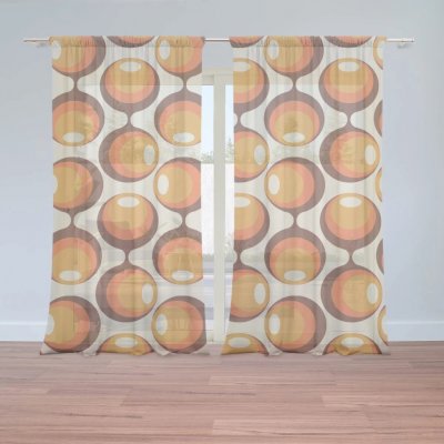 Sablio Záclony Karamelové kruhy: 2ks 150x250cm – Hledejceny.cz