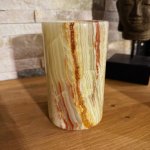 Svícen z aragonitu na čajovou svíčku - válec 13 cm Varianta: Jemný vzor – Zboží Dáma