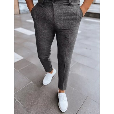 tmavě šedé pánské kostkované chino kalhoty UX3955