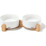 M-Pets Opera Keramické misky v bambusovém podstavci 2 × 350 ml – Zboží Dáma