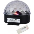 Zrcadlová koule Jenifer LED disko guľa 6x3W RGBV USB SERVO MP3 s diaľkovým ovládaním