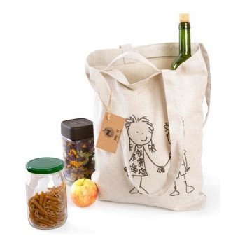 Srneczek Pevná látková nákupní taška s dlouhým i krátkým uchem