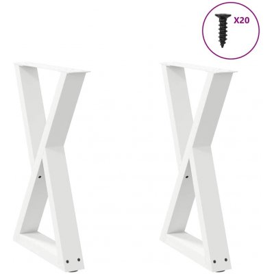 Omaxi 958861 Nohy k jídelnímu stolu 2 ks bílé 60 x 72-73,3 cm ocelové – Hledejceny.cz