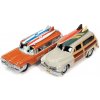 Sběratelský model Johnny Lightning Mercury Woody Wagon 1950 šedý + Cadillac Ambulance 1959 1:64