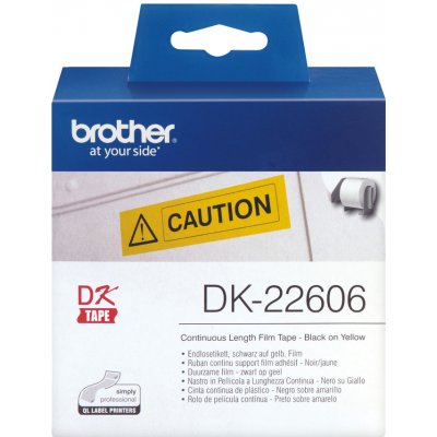 Filmová role Brother DK22606, 62mm x 15.24m, žlutá, 1 ks, pro tiskárny štítků QL – Hledejceny.cz