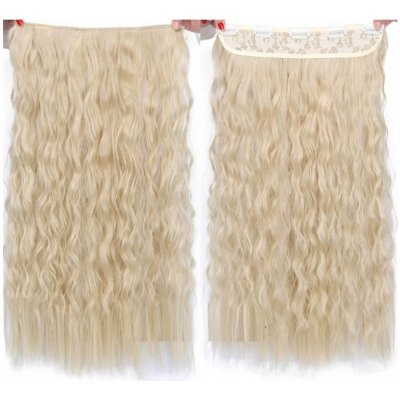 Vlasy clip in 130 g - blond vlasové příčesky vlnité 55 cm – Hledejceny.cz