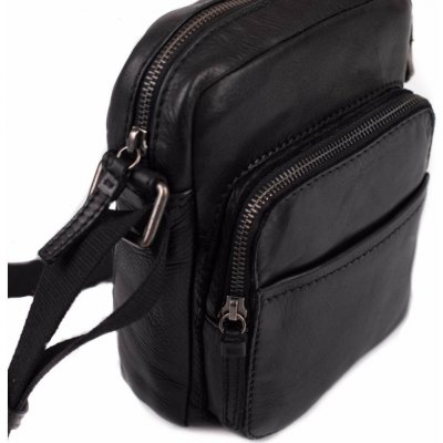 Segali pánská kožená crossbody taška 29413 Black – Sleviste.cz