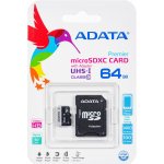 ADATA Pro microSDXC 64 GB UHS-I AUSDX64GUICL10-RA1 – Hledejceny.cz