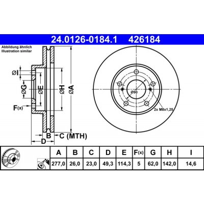 ATE Brzdový kotouč 24.0126-0184.1