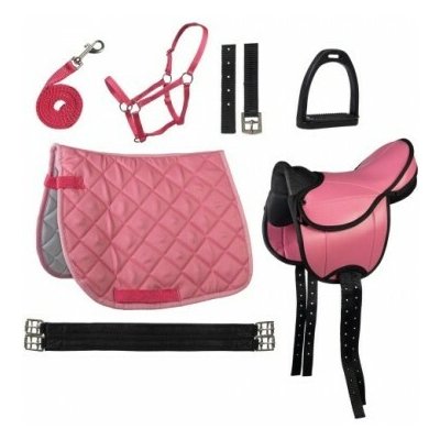HKM Lucy set sedlo pro pony s příslušenstvím b.růžová – Zboží Dáma