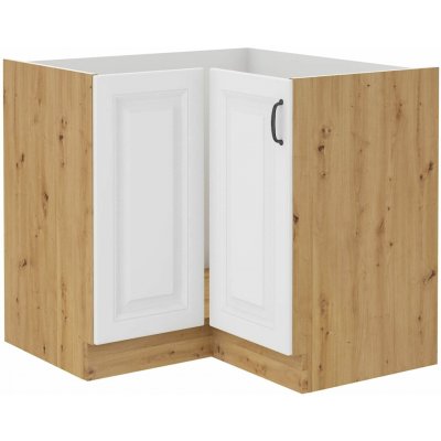 Artisan STILO 89x89 DN 1F Bílá/dubová rohová kuchyňská skříňka – Zboží Dáma