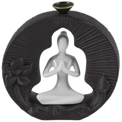 Ancient Wisdom Keramický stojan na Backflow vonné kužely Jóginka 11 cm – Zboží Dáma
