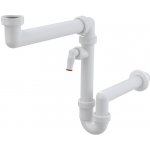 Sifon dřezový s přípojkou a převlečnou maticí 6/4, prostorově úsporny, – Sleviste.cz