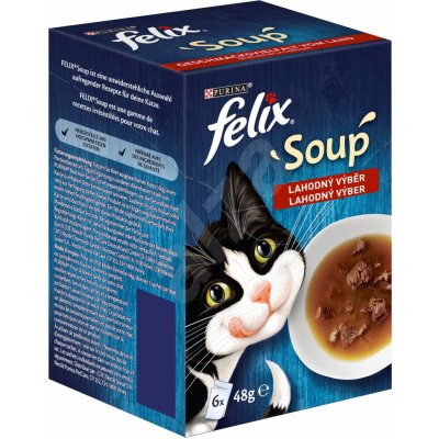 Felix Soup Lahodný výběr s hovězím s kuřetem s jehněčím 6 x 48 g