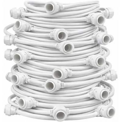 DECOLED Easy Fix světelná girlanda venkovní 10 m pro 10 žárovek E27, bílý kabel IP67, prodlužovací, bez žárovek – Zbozi.Blesk.cz