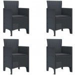 OMAXI 583178 Zahradní křeslo 4 ks Antracit 53 x 49 x 85 cm PP – Hledejceny.cz
