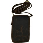 Kožená pánská taška na mobil přes rameno se svislým zipem vzadu světle hnědá 829 – Zboží Živě