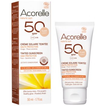 Acorelle tónovací opalovací krém na obličej SPF50 clair light 50 ml