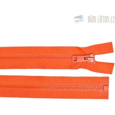 Zip kostěný dělitelný oranžový, délka 40 cm – Zboží Mobilmania