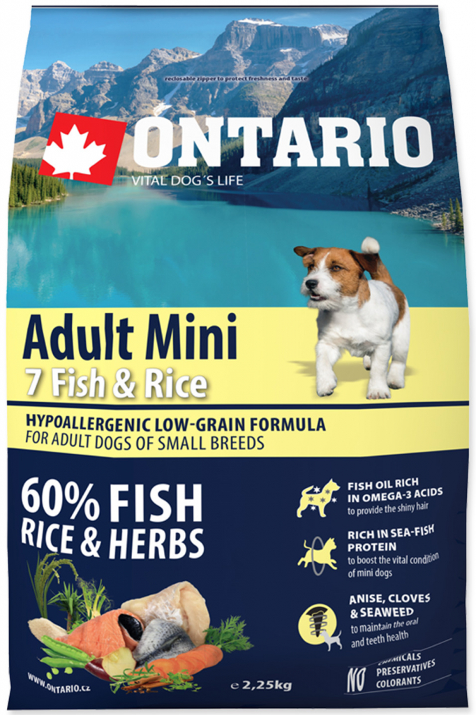 Ontario Adult Mini 7 Fish & Rice 2,25 kg