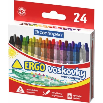 Centropen voskovky trojúhelníkové sada 24 barev – Zboží Mobilmania