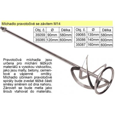 FESTA Míchací metla s kruhem P 90mm M14 ZN – Zboží Dáma