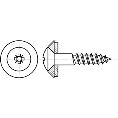 PROFISTYL DIN 7995P klempířský vrut do dřeva s čočkovou hlavou, s těsnící podložkou 15mm nerez A2 Varianta: DIN 7995P klempířský vrut čočková hlava s podložkou 15mm A2 4,5x25 – Hledejceny.cz