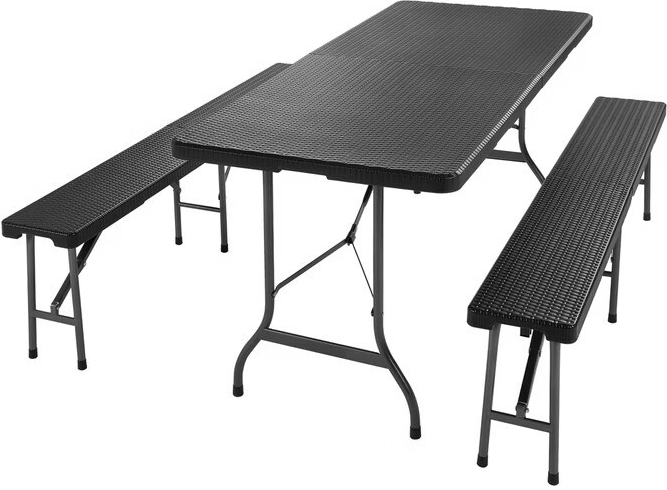 FurniGO Pivní set Malmö černý