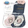 Dudlík Canpol babies Set symetrických silikonových Light touch BONJOUR PARIS 2 ks růžový