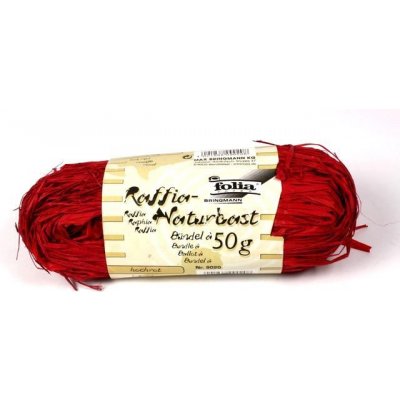 Přírodní lýko - 50 g - barva červená – Sleviste.cz