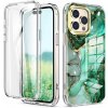 Pouzdro a kryt na mobilní telefon Apple Pouzdro PROTEMIO 52926 DUAL MARBLE Odolný kryt Apple iPhone 14 Pro GREEN MARBLE