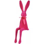 Zajíc s mašlí - sedící figurka, semiš, barva růžová Autronic VEK210 PINK Plast – Zboží Mobilmania