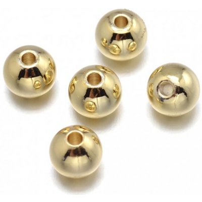 Mosazný korálek - zlatý - ∅ 2,5 mm - 1 ks – Zboží Dáma