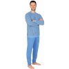 Pánské pyžamo Evona 1428 181 pánské pyžamo dlouhé froté modré