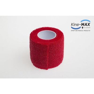 Kine-Max Cohesive ELASTIC BANDAGE ELASTICKÁ SAMOFIXAČNÍ BANDÁŽ 5cm x 4,5m - Červená
