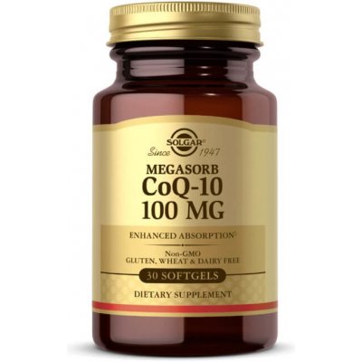 Solgar Megasorb CoQ-10, 100 mg, Koenzym Q10, 30 měkkých kapslí